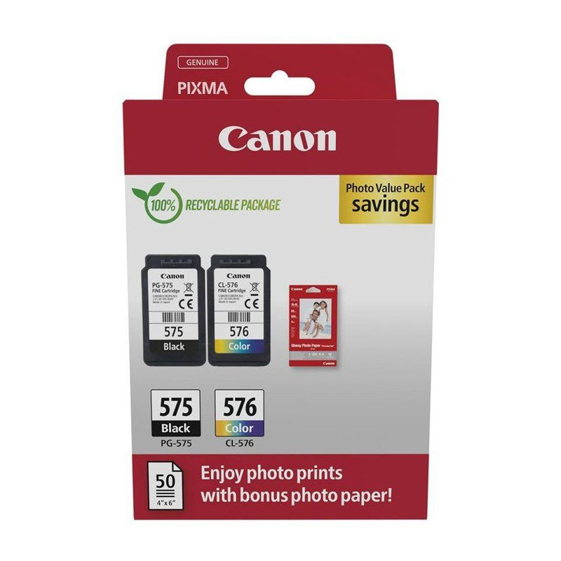 Cartouche d'encre - Canon - PG-575/CL-576 - Couleur + Noir - Value Pac