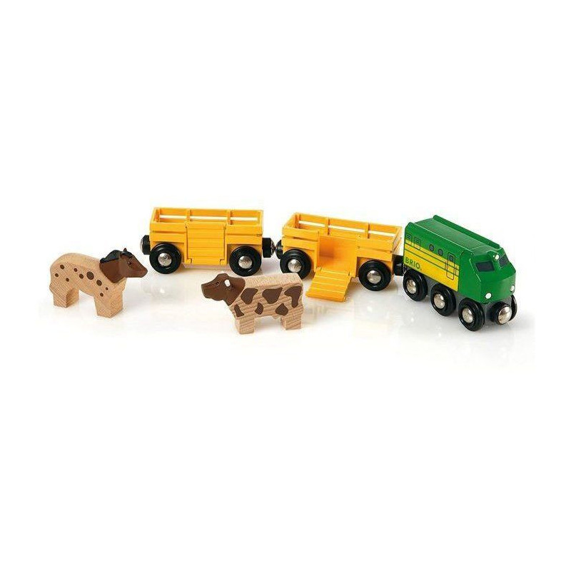 Train des Animaux de la Ferme - BRIO - Circuit en bois - Ravensburger