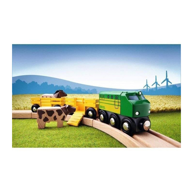 Train des Animaux de la Ferme - BRIO - Circuit en bois - Ravensburger