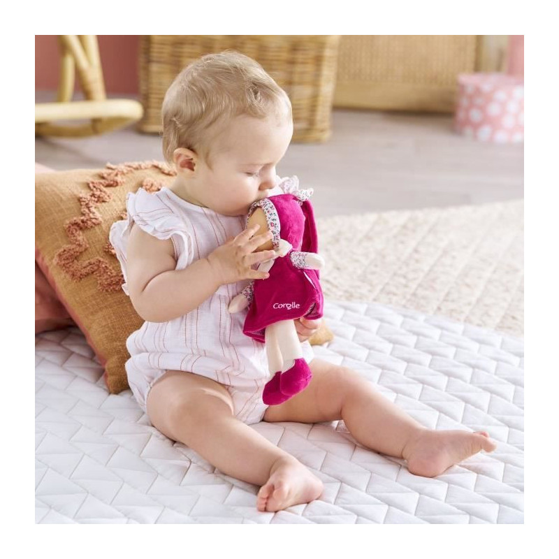 Doudou - COROLLE - Miss Rose Grenadine - 25 cm - senteur vanille - dè