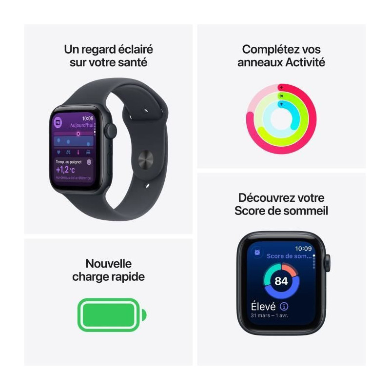 Apple Watch SE 3 GPS + Cellular - 44mm - Boîtier Midnight Aluminium