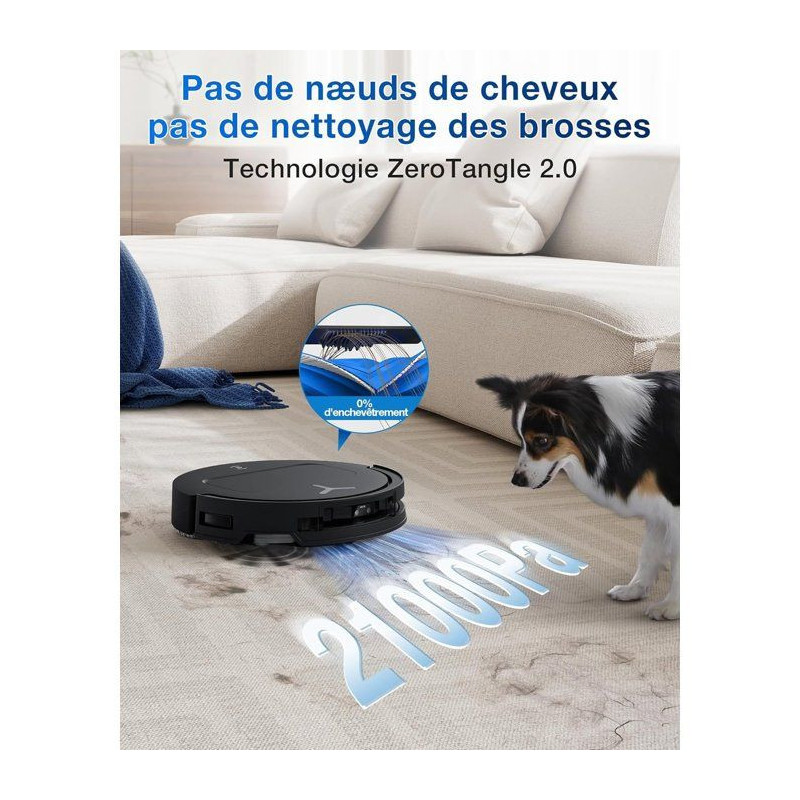 ECOVACS T50 Omni GEN2 - Robot Aspirateur Laveur - 21000Pa - ZeroTangle
