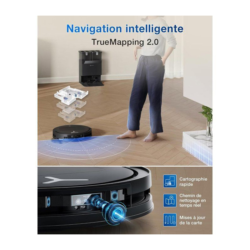 ECOVACS T50 Omni GEN2 - Robot Aspirateur Laveur - 21000Pa - ZeroTangle