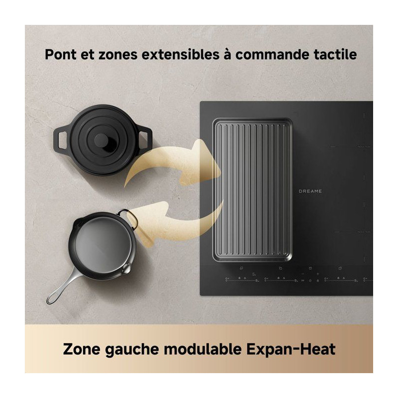 Plaque induction 4 feux - DREAME - EZ60 - 60 cm - 4 zones - zone modul