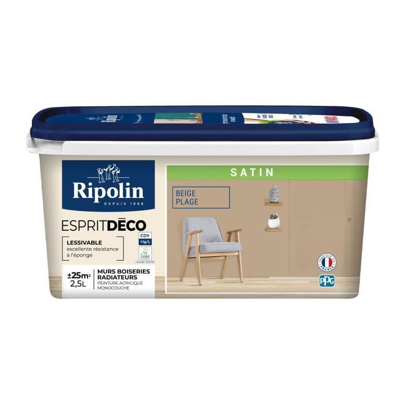 Multi-surface decorative spirit, beach beige satin - RIPOLIN - 2.5 L