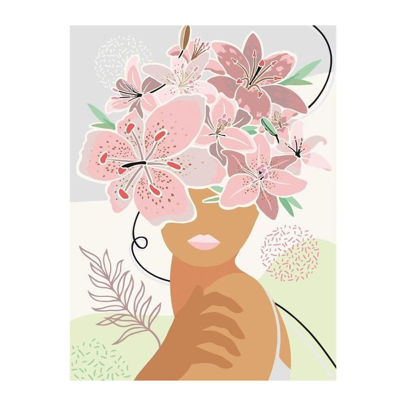 CreArt Flowers on my mind 24x30 cm - Peinture par numéros – Des 12
