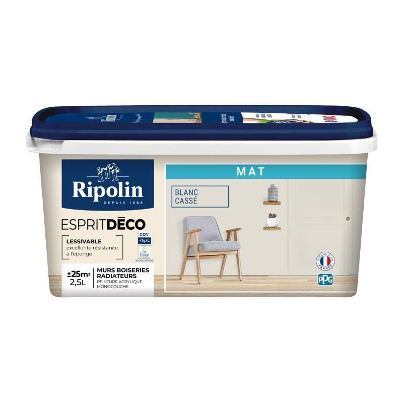 Multi-surface decorative spirit, matte off-white - RIPOLIN - 2.5 L