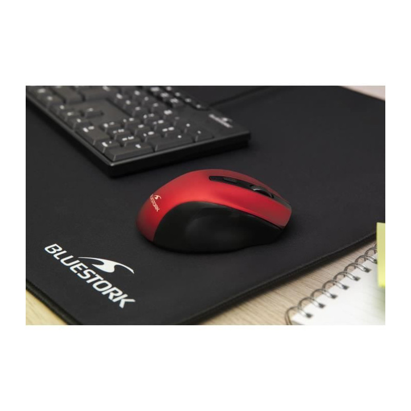 Souris Sans Fil - BLUESTORK - OFFICE 75 - Rechargeable - PC/MAC - Roug