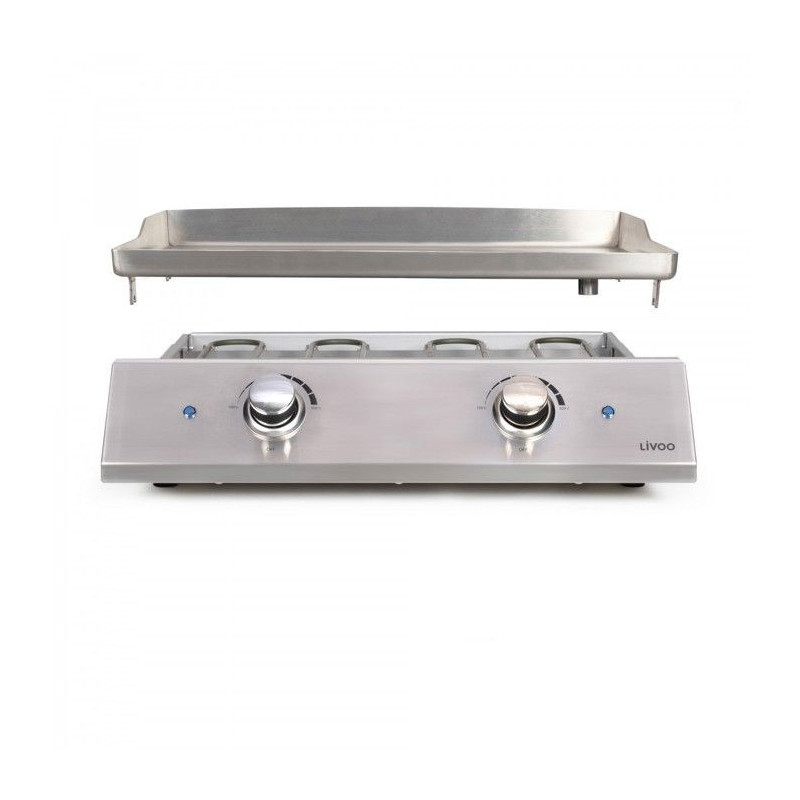 Plancha électrique inox 2 thermostats - LIVOO - DOC302 - 2800W - Plaq