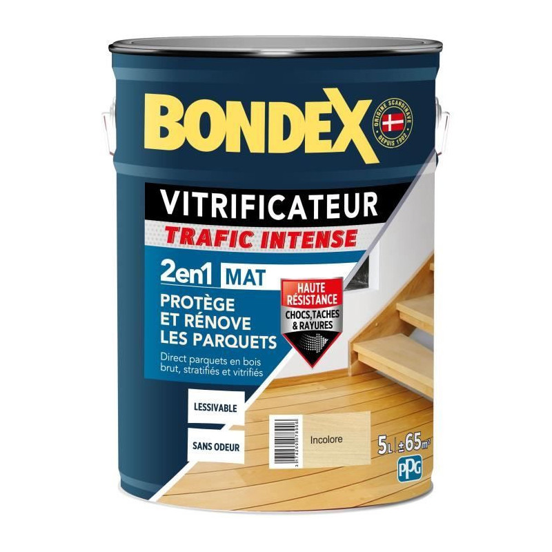 Colourless heavy traffic varnish - BONDEX - 446439 - Matt - 5 L