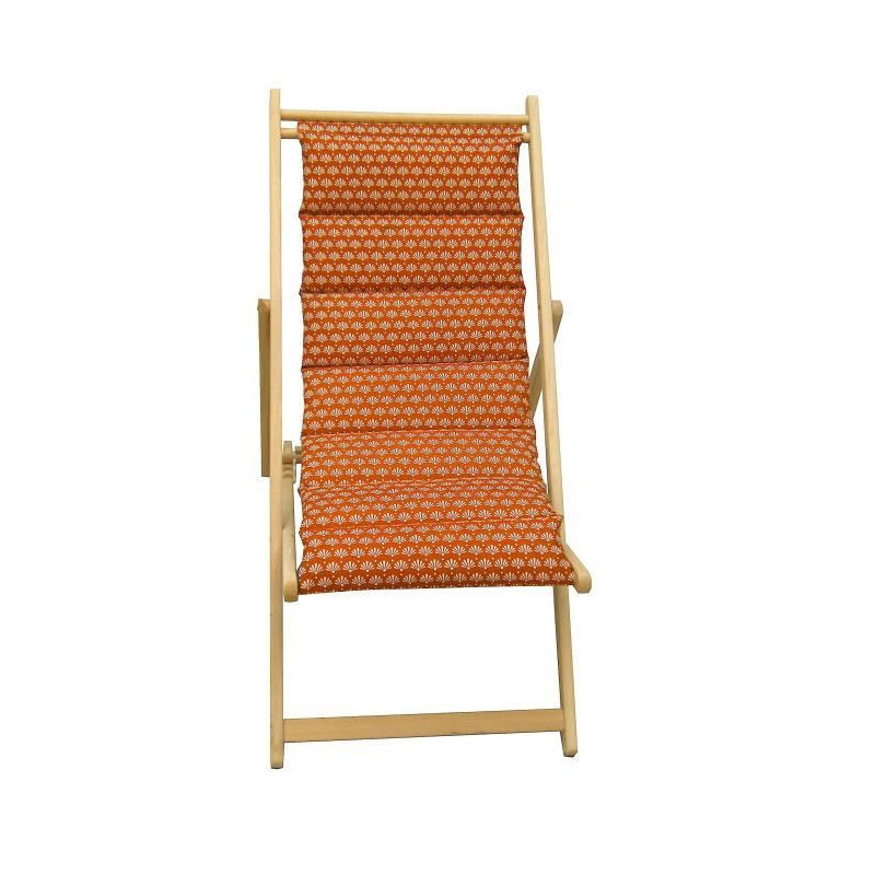 JARDIN PRIVE Chilienne matelassée en bois Helsinki poterie - Toile am