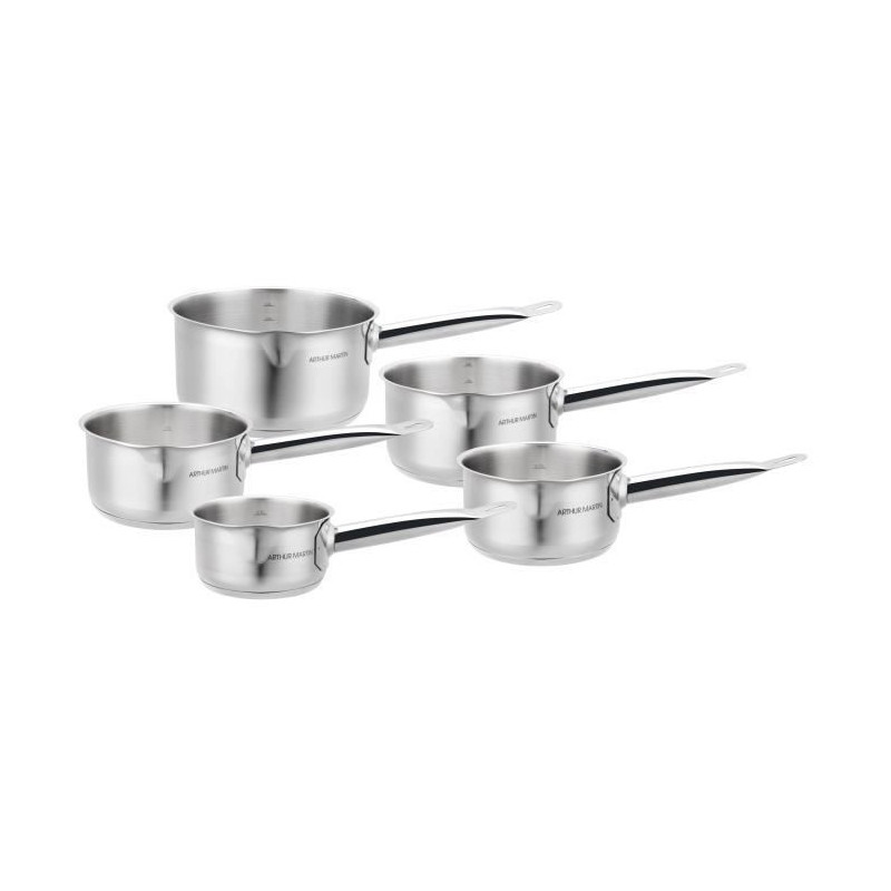 ARTHUR MARTIN Set de de 5 Casseroles - Acier inoxydable - Intérieur s