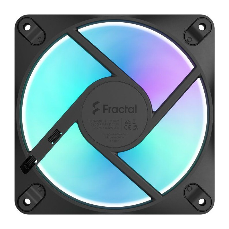 FRACTAL DESIGN - Dynamic 3 12 RGB Black - Ventilateur - 12 RGB Black