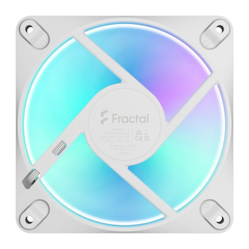 FRACTAL DESIGN - Dynamic 3 12 Reverse RGB White - Ventilateur - 12 Rev