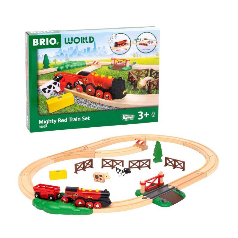 BRIO World - 36029 - Circuit Campagne Locomotive a piles - Coffret de
