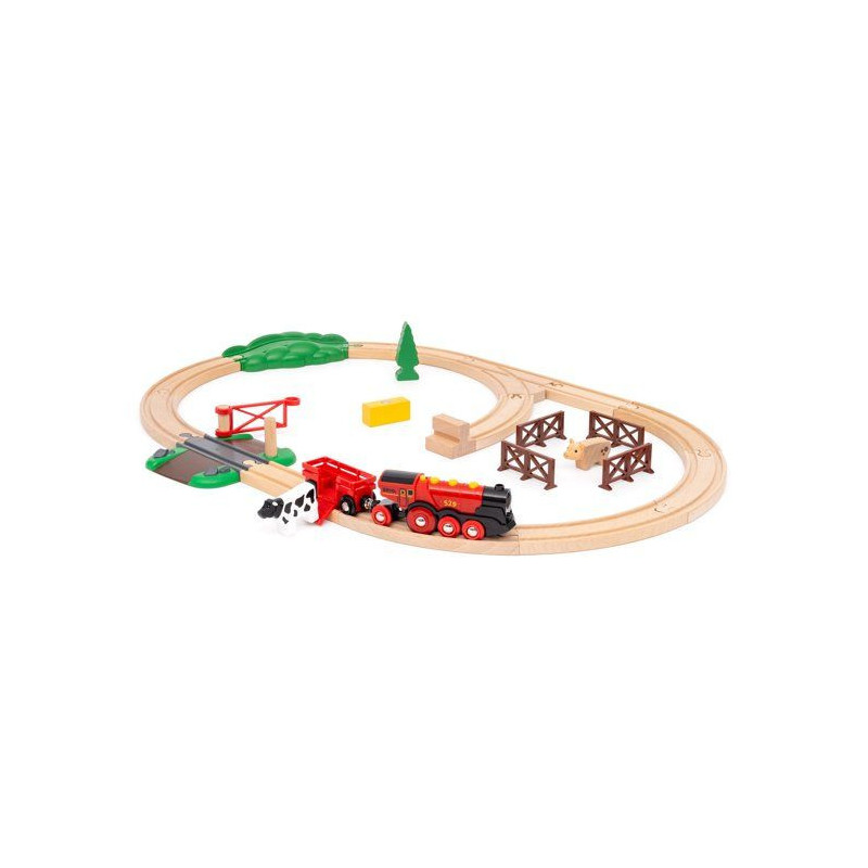 BRIO World - 36029 - Circuit Campagne Locomotive a piles - Coffret de