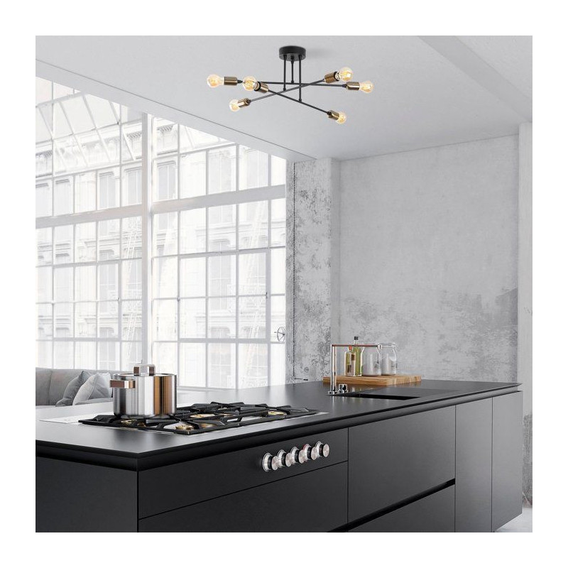 Suspension lustre D BY M.RED Black - Métal noir - Glamour - Ambiance