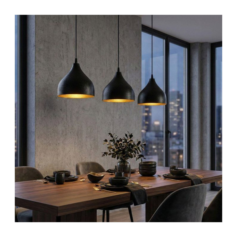 Suspension lustre D BY M.RED Black - Métal - Style contemporain - Raf