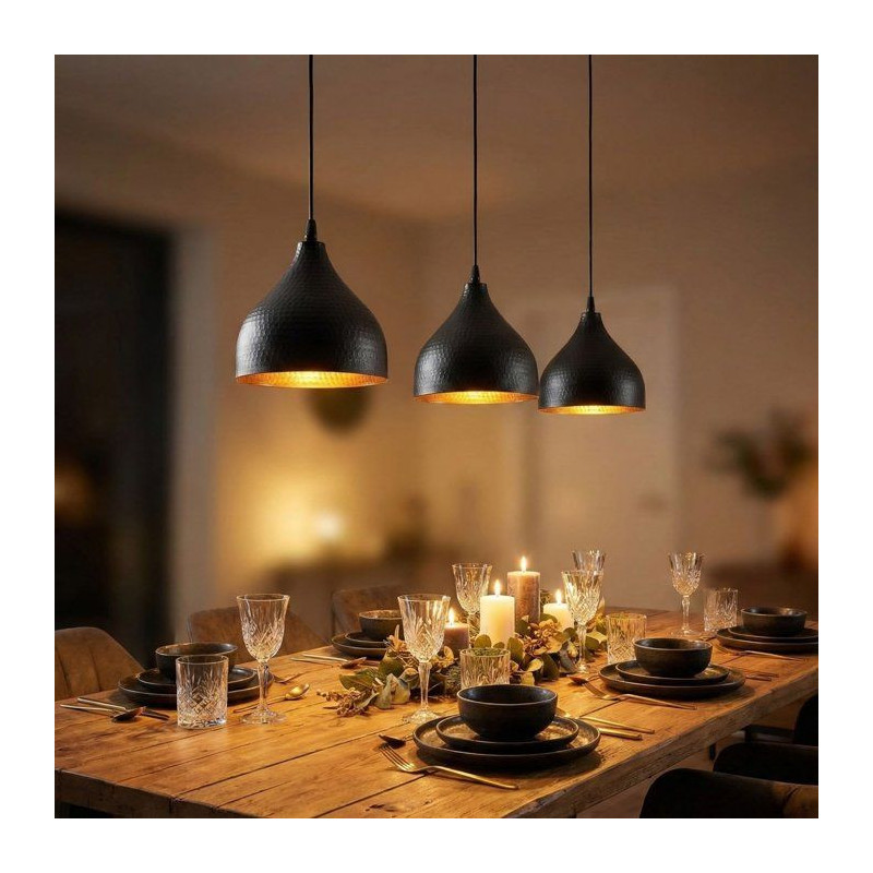 Suspension lustre D BY M.RED Black - Métal - Style contemporain - Raf