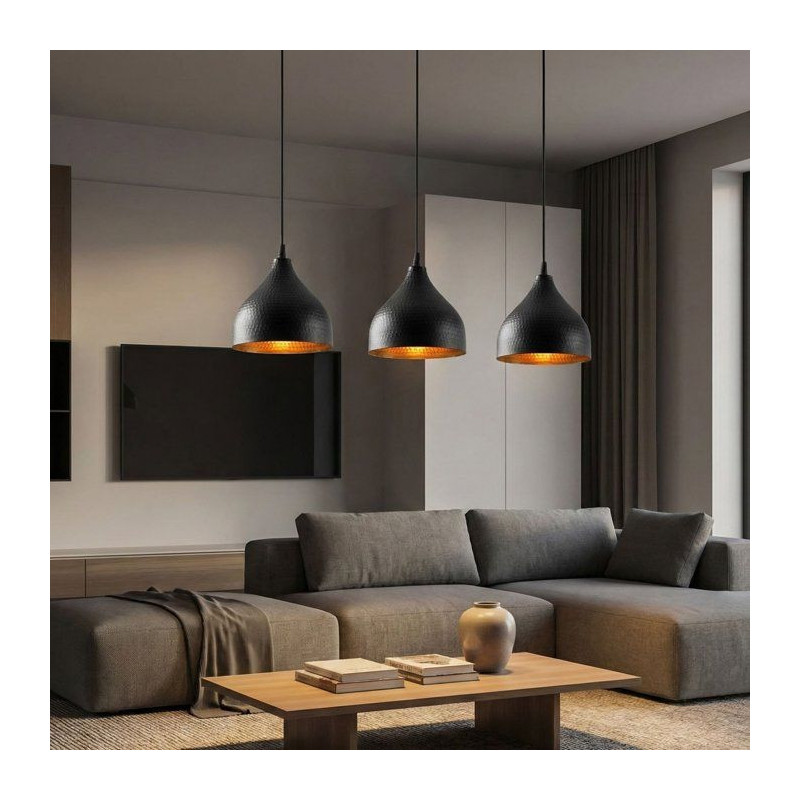 Suspension lustre D BY M.RED Black - Métal - Style contemporain - Raf