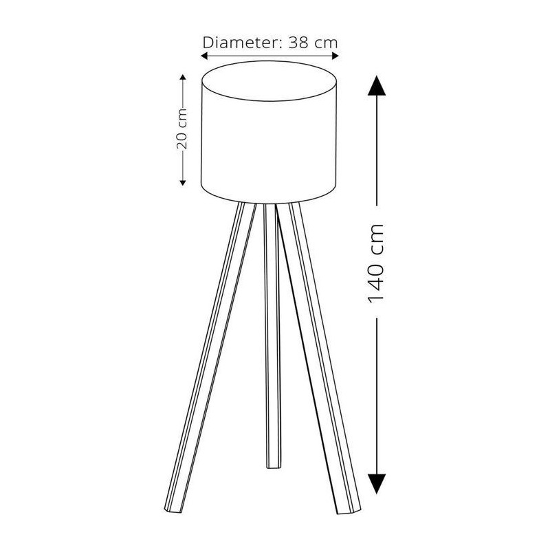 Lampadaire D BY M.RED Grey Oak - MDF - Style moderne - Eclairage ambia