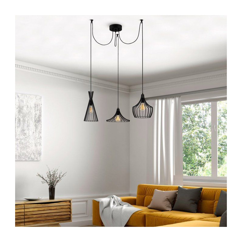 Suspension lustre D BY M.RED Black - Fer noir - Style contemporain - R