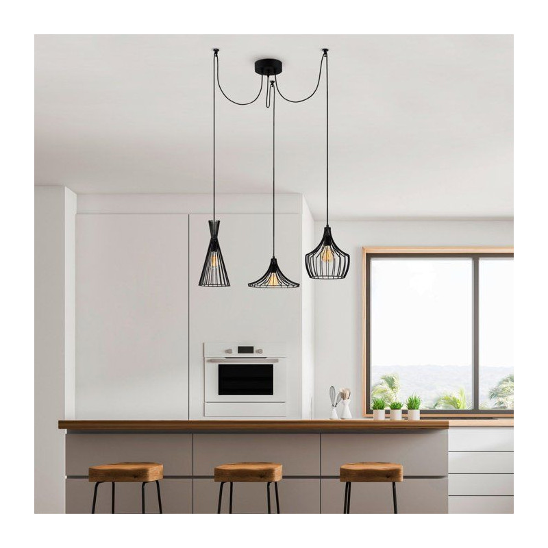 Suspension lustre D BY M.RED Black - Fer noir - Style contemporain - R