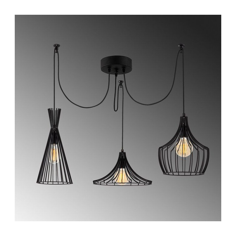 Suspension lustre D BY M.RED Black - Fer noir - Style contemporain - R