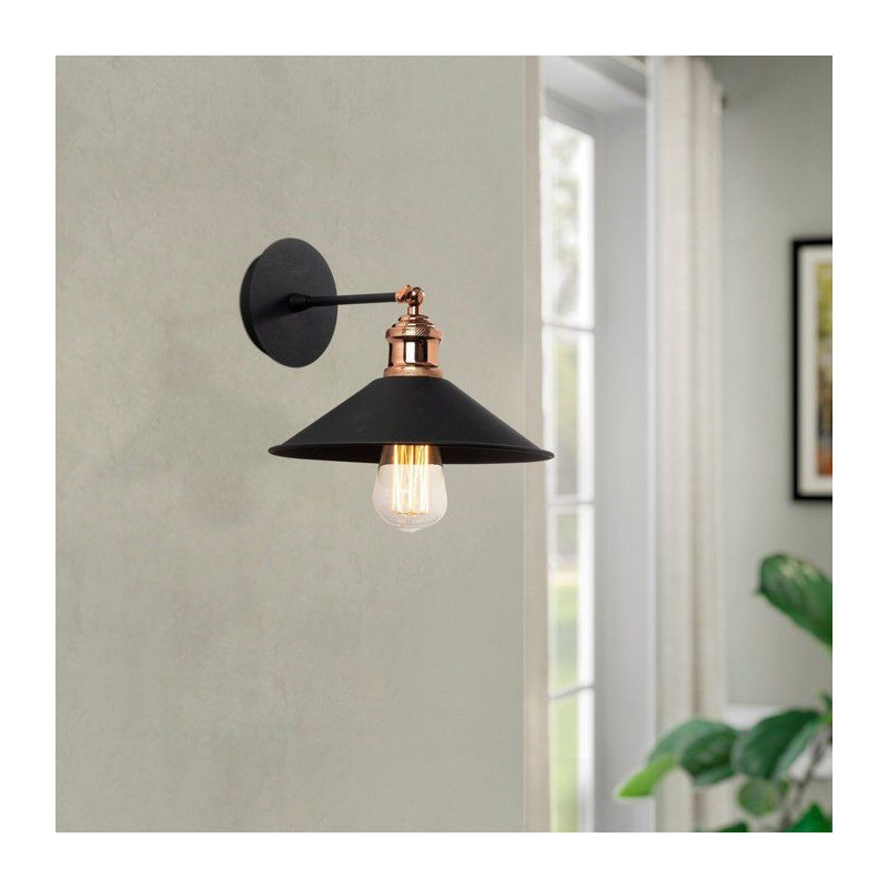 Applique murale Black - Métal noir - Design moderne - Ambiance cosy