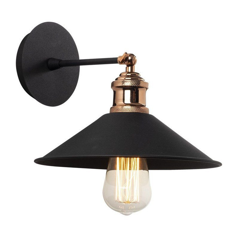 Applique murale Black - Métal noir - Design moderne - Ambiance cosy