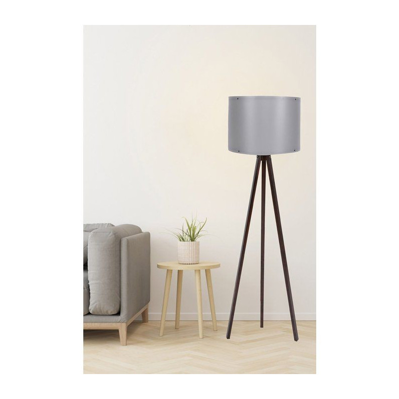 Lampadaire D BY M.RED Grey Walnut - MDF - Abat-jour polypropylene - St