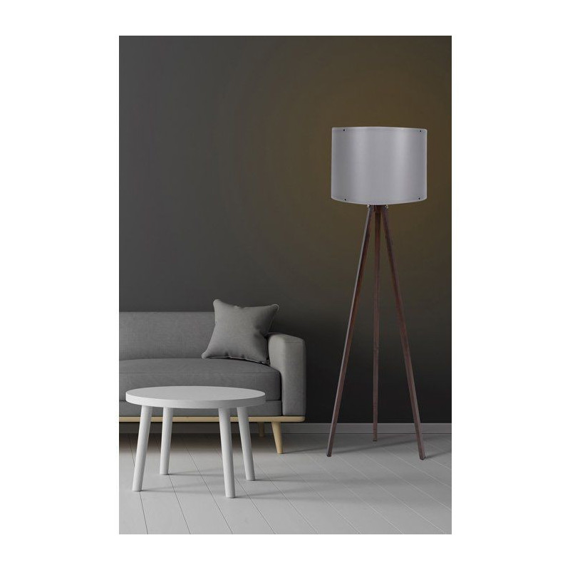 Lampadaire D BY M.RED Grey Walnut - MDF - Abat-jour polypropylene - St