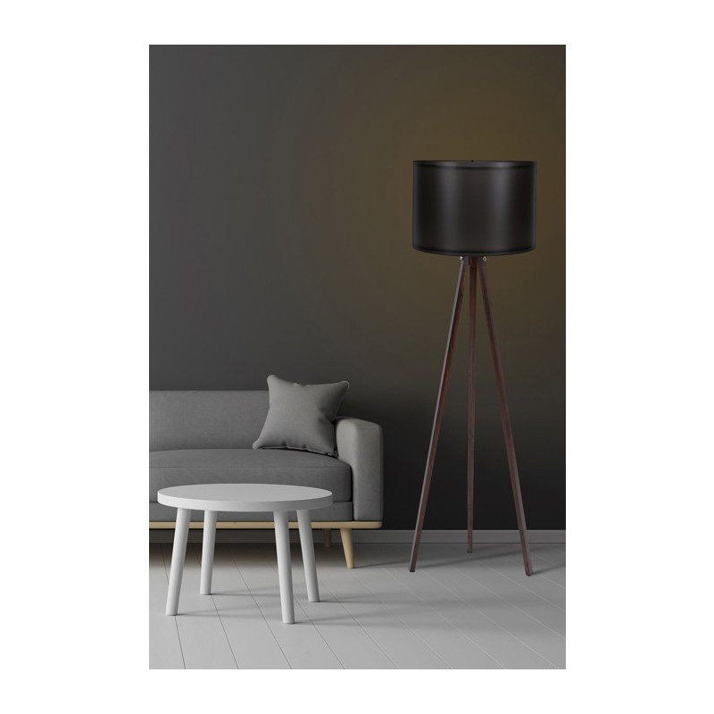 Lampadaire D BY M.RED Black Walnut - MDF - Abat-jour polypropylene - S