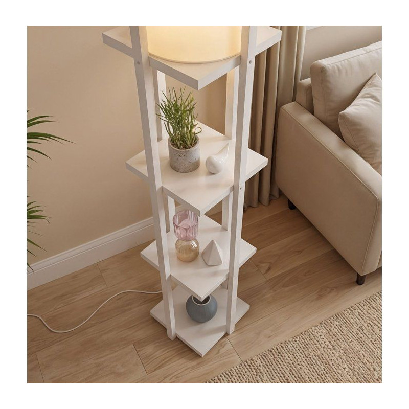 Lampadaire D BY M.RED White Natural - MDF - Design naturel - Ambiance