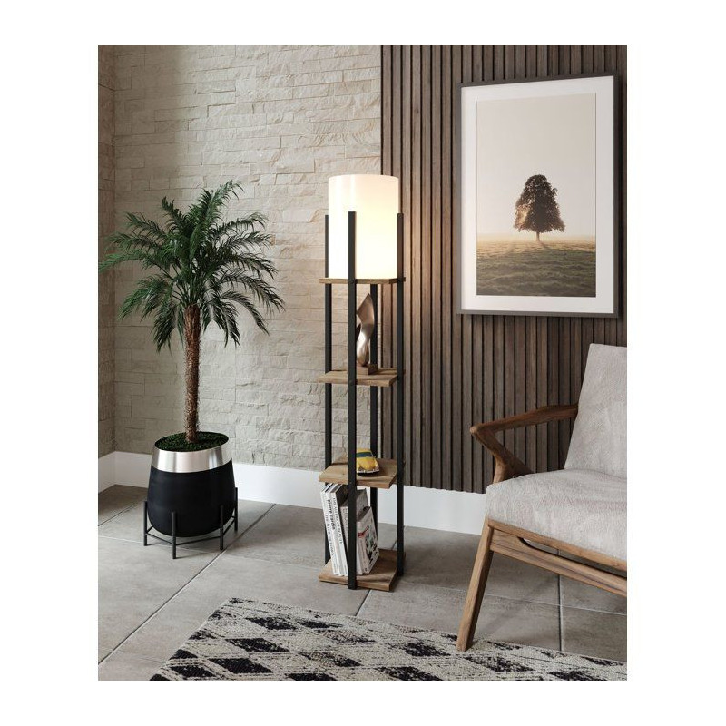 Lampadaire D BY M.RED Natural Black - MDF - Design contemporain - Ecla