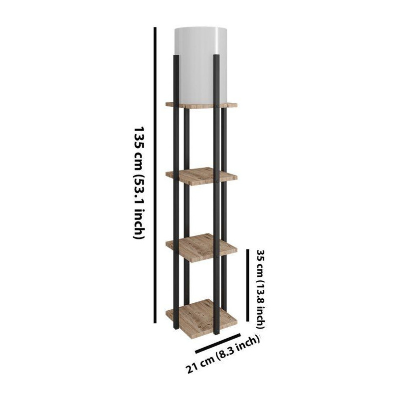 Lampadaire D BY M.RED Natural Black - MDF - Design contemporain - Ecla