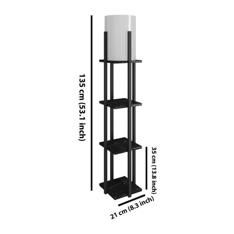 Lampadaire D BY M.RED Black - MDF - Papier kraft - Style chaleureux