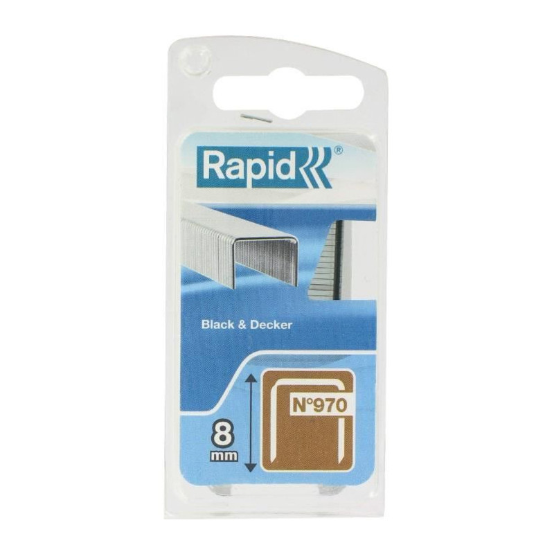 RAPID Galvanized staples - Flat wire - N ° 970/8 mm
