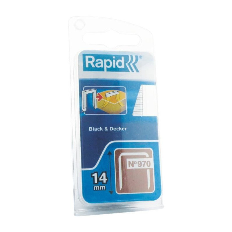 RAPID galvanized DP staples - Flat wire - N ° 970/14 mm