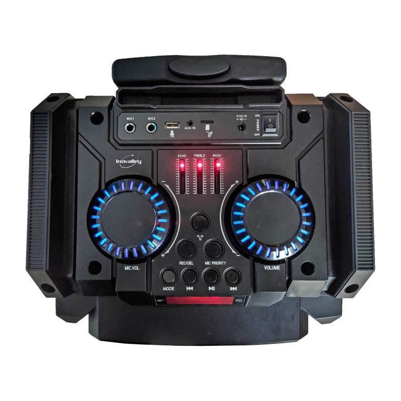 INOVALLEY MS01XXL Enceinte Nomade Karaoke Trolley - bluetooth - 800W