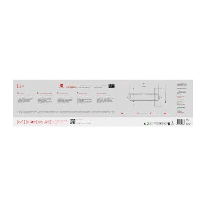 Support mural TV - SMART - WM2615 - Fixe - Distance au mur 22 mm - TV