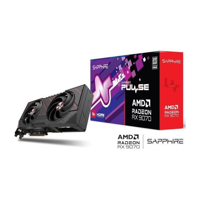 SAPPHIRE - Carte graphique - PULSE AMD RADEON™ RX 9070 GAMING - 16 G