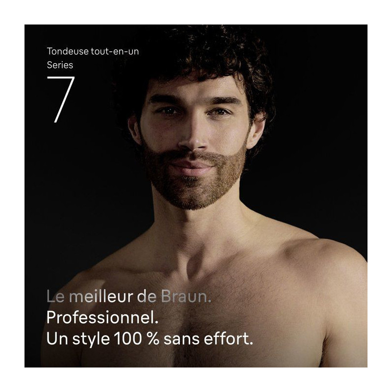 Tondeuse multi-usage - BRAUN - MGK7540 - 120 min - Étanche - Noir