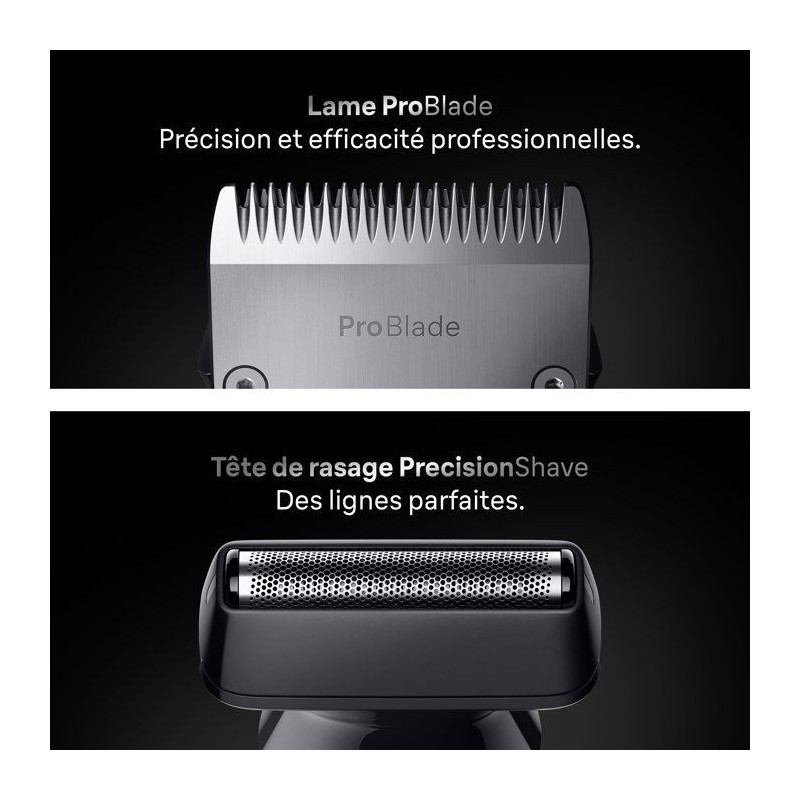 Tondeuse multi-usage - BRAUN - MGK7540 - 120 min - Étanche - Noir