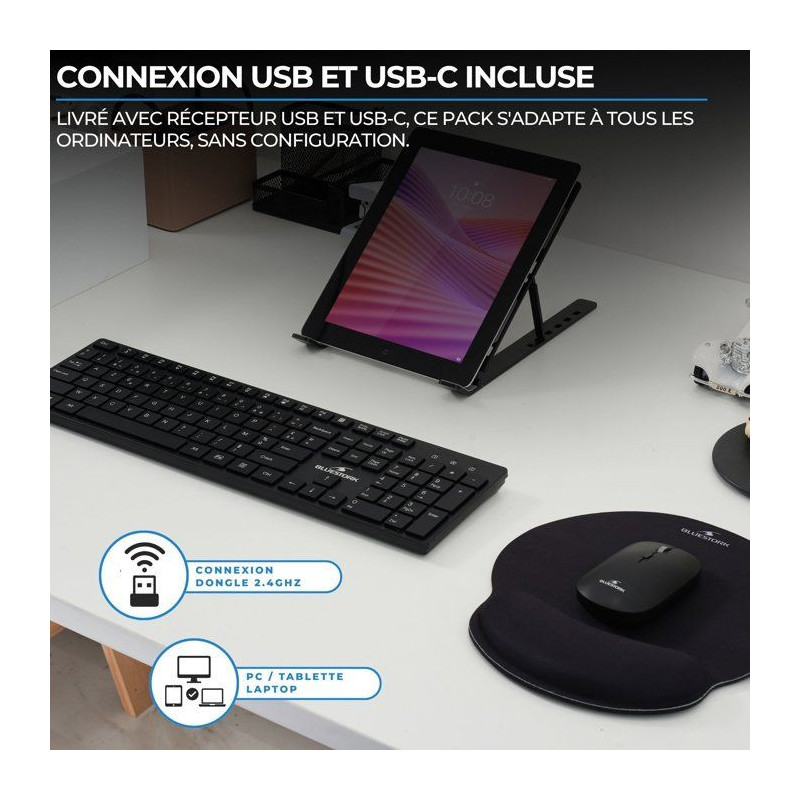 Pack clavier souris sans fil - ULTRA FIN - BLUESTORK - PACK-WL-OFFSLIM