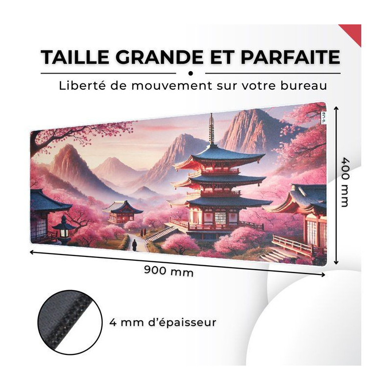 The G-Lab - Pad Temple - Tapis de Souris XXL - 900x400 - Base Antidér