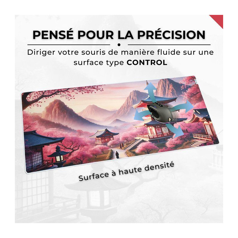 The G-Lab - Pad Temple - Tapis de Souris XXL - 900x400 - Base Antidér