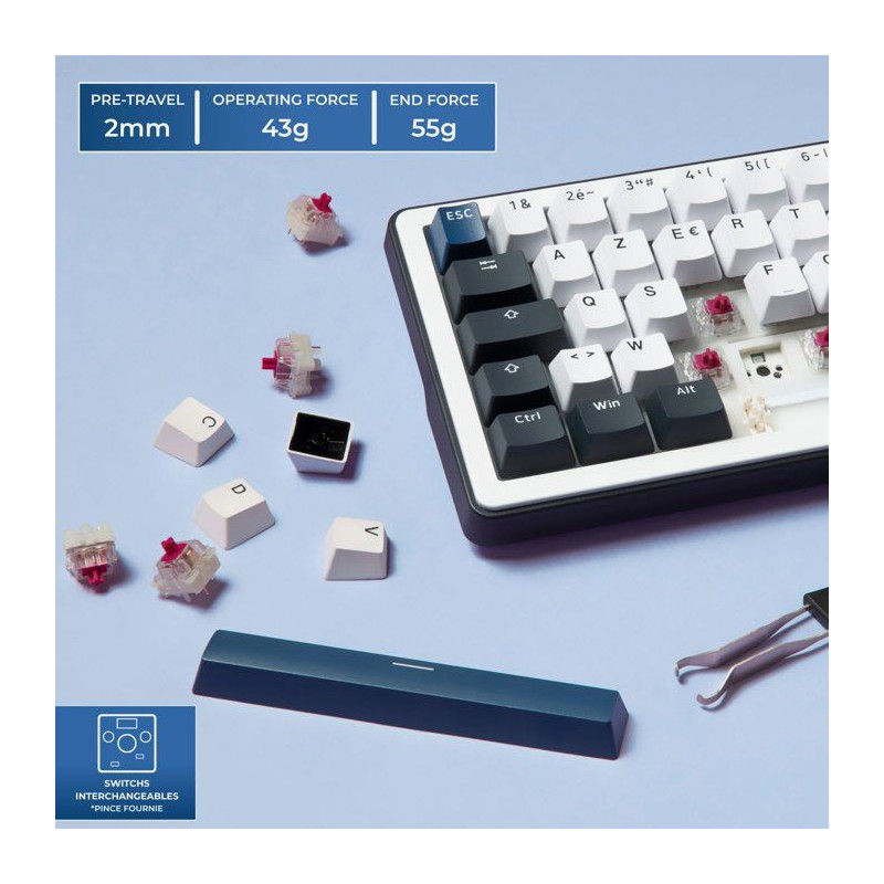 Clavier mécanique gamer - PBT double injection - THE G-LAB - KEYZ Eli