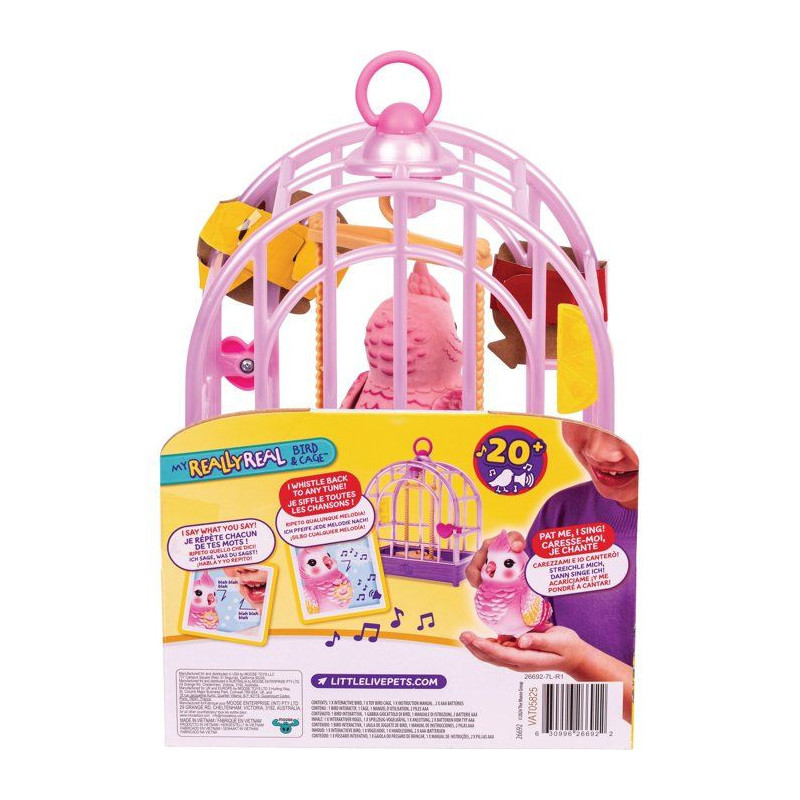 Figurine interactive - LITTLE LIVE PETS - Oiseau Rosie - Sons - Répet