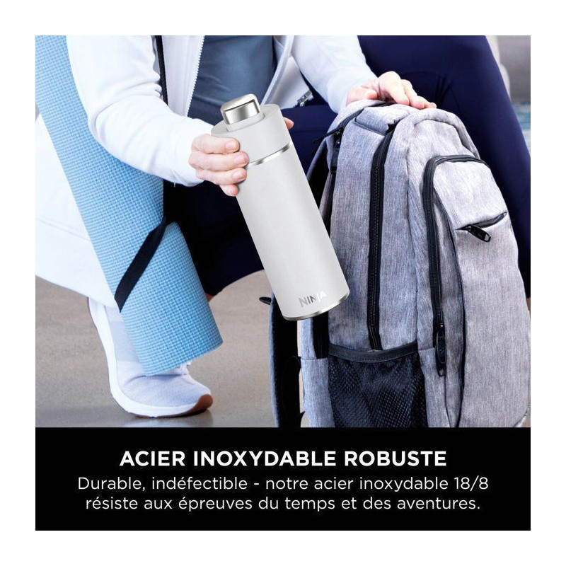 Gourde isotherme Thirsti - NINJA - Gris Foncé - 530 ml - Acier inoxyd